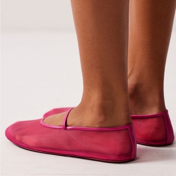 New Jeffrey Campbell Swan Lake Moira Mesh Flats Ballet Shoes Pink Fuchsia - Picture 13 of 13